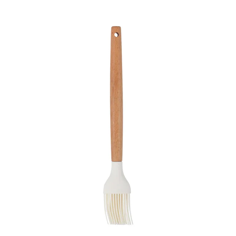 Silicone Kitchen Utensil Set with Wooden Handle – Non-Stick and Heat Resistant