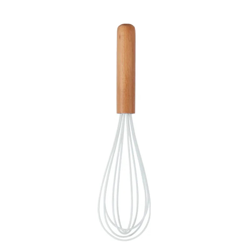 Silicone Kitchen Utensil Set with Wooden Handle – Non-Stick and Heat Resistant