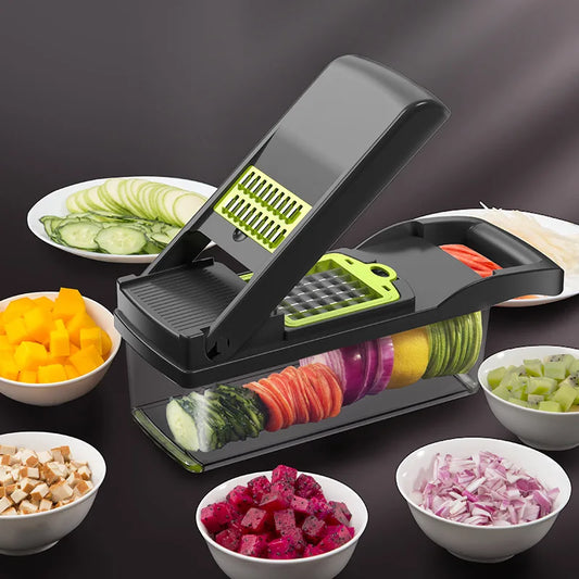 16-in-1 Vegetable Chopper | Multifunctional Food Cutter with Container